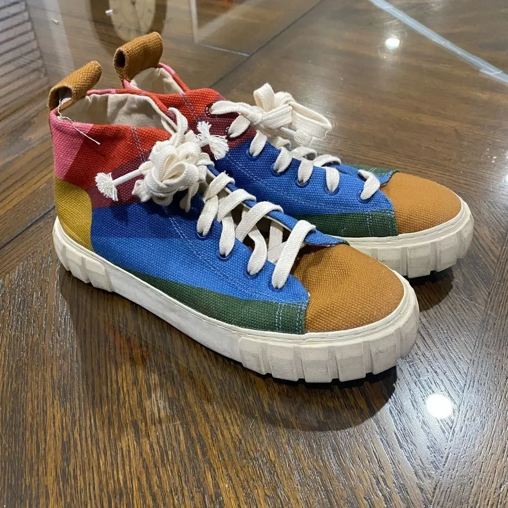 FARM RIO Rainbow Sun High Top Platform Lace Up Sneakers Multicolor